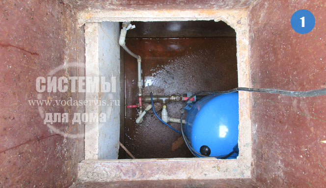 установка нового гидробака в кессон в деревне Добрыниха